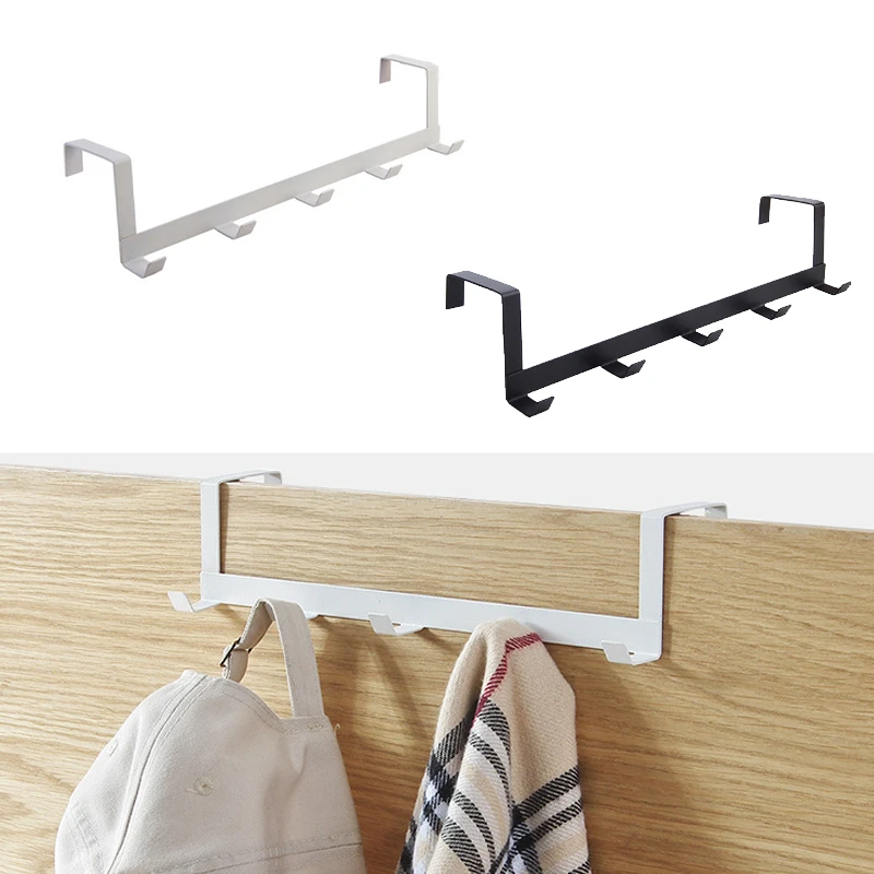 Home Creation Bathroom - ドアハンガー収納ラック、フックオーバードア、衣類オーガナイザー、コート、帽子、タオル、ホームキー、バスルーム、キッチンアクセサリー、5フック