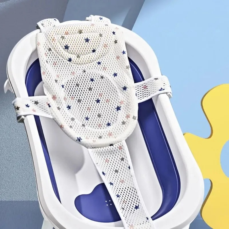 Bathtub Pillow Inflatable - ベビーバスクッションパッド、新生児用浴槽マット、幼児用バスサポートネット、ベビーバスタブ枕、滑り止めフローティング浴槽シート