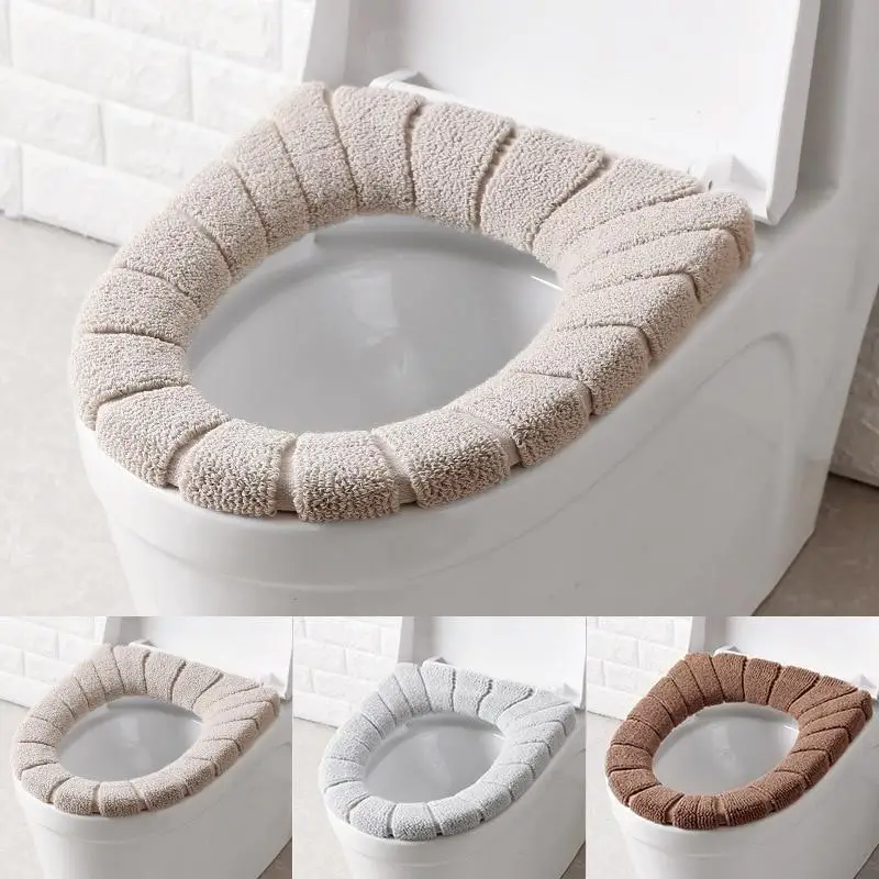 Home Center Bathroom Accessories - 便座カバー暖かいソフトアクリル洗えるマット家の装飾クローゼットマットシートケース便蓋カバーアクセサリー浴室ホーム