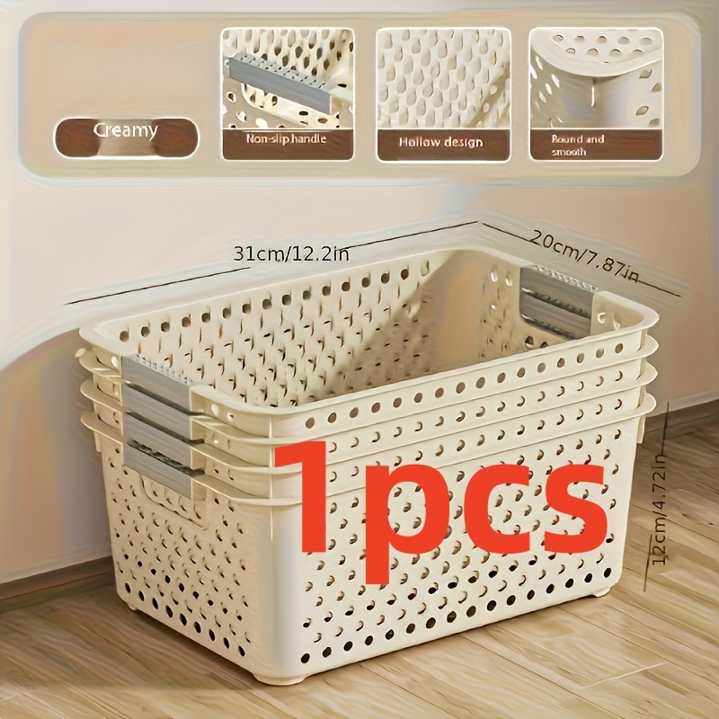 Home Goods Bathroom Storage - 大容量のプラスチック製収納ボックスで、オープンなグリッドデザインと滑らかなエッジが特徴です。頑丈で多目的に使えるオーガナイザーで、クローゼット、キッチン、バスルーム、寝室、オフィスに最適です。 頑丈な積み重ね可能なバスケット、棚用バスケット