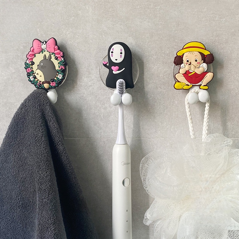 Home Goods Bathroom Storage - 1Pc 漫画アニメトトロフィギュア歯ブラシホルダー壁歯ブラシ収納ラック吸盤付きバスルームオーガナイザーキッズギフト