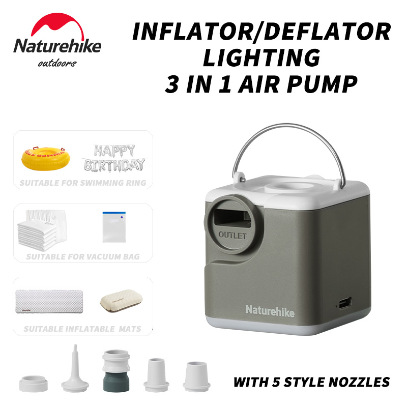 Bathtub Pillow Inflatable - Naturehike インフレータブルポンプ インフレータブル枕マット用インフレータブルポンプ エアベッド スイミングリング 充電式キャンプライト