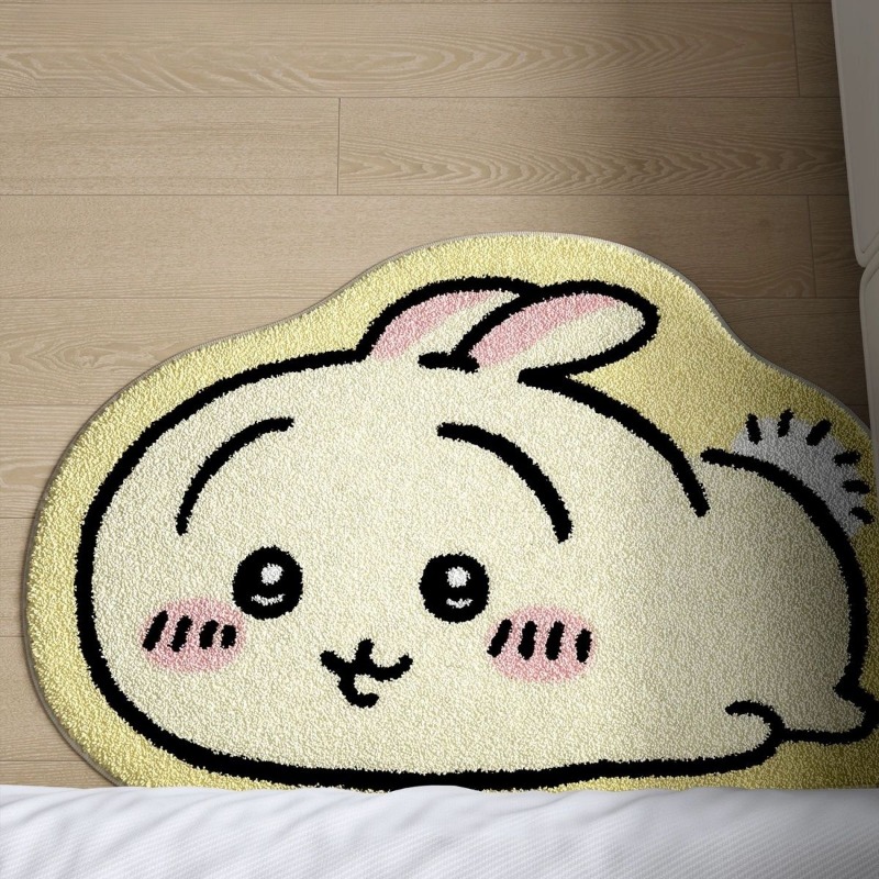 Home Center Bathroom Accessories - ちいかわ漫画ラグアニメハチワレうさぎぬいぐるみフロアマット浴室滑り止めカーペット車用クッションソフトリビングルーム装飾…