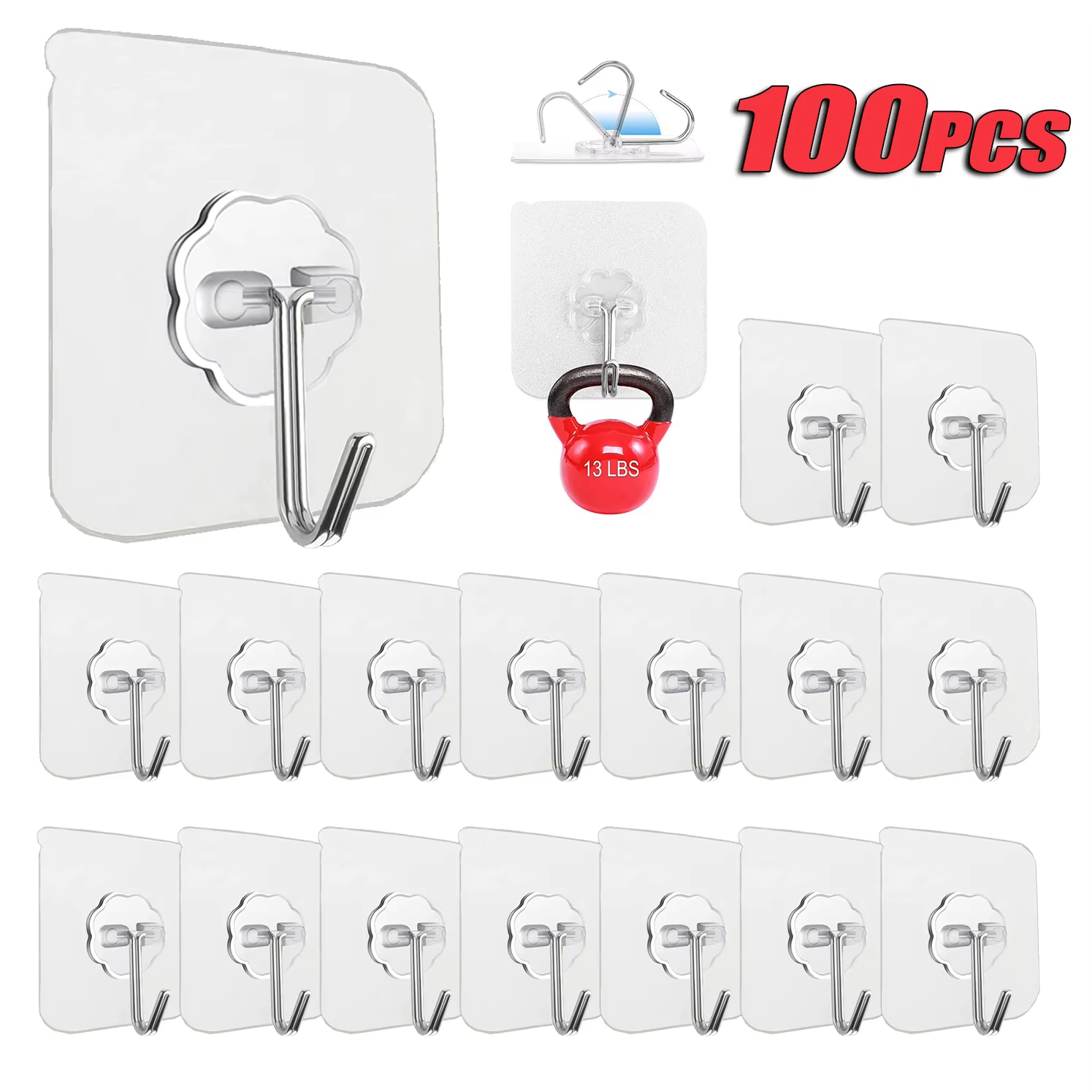 Towel Bar Stainless - 透明ステンレス強力粘着壁フック 多目的タオル衣類キー収納吊り具 キッチン浴室室内収納用品 タイルガラスプラスチック木壁対応穴開け不要 賃貸マンションホテルオフィスバルコニー寝室に最適 湿気錆を防ぐステンレス素材