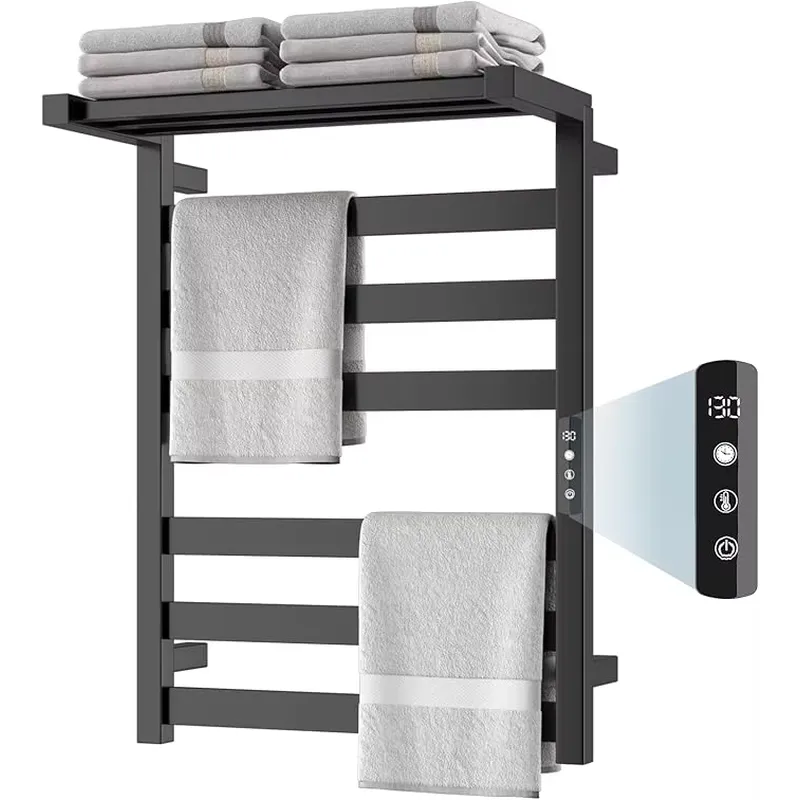 Towel Bar Stainless - ホットセール 浴室タワーウォーマーラック 6バー スマート電気タオルウォーマーレール 防水加熱タオルラック シャワー室用