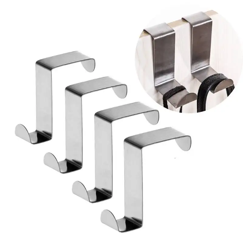 Towel Bar Stainless - 2-20 個引き出しフックステンレス鋼リバーシブルオーバードアキャビネット食器棚ドアタオルハンガーホルダーフックラックオフィスキッチン用