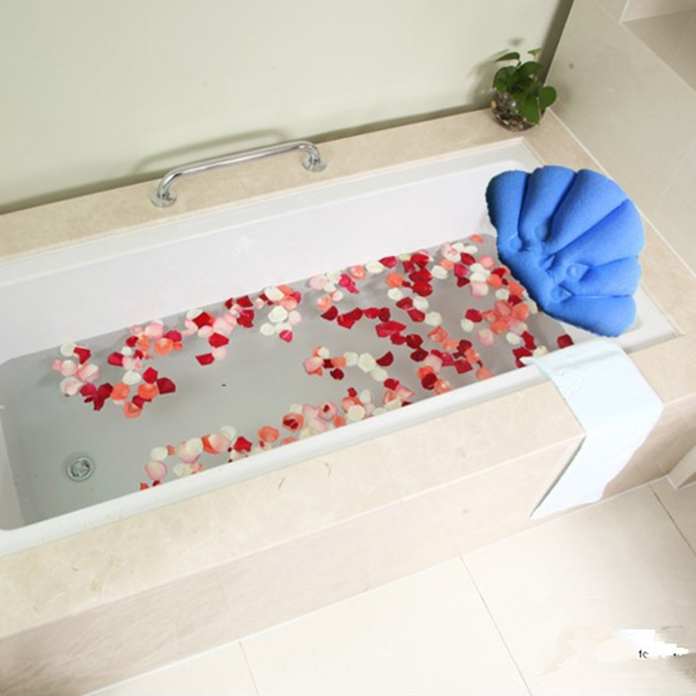 Bathtub Pillow Inflatable - 2 個の浴槽用インフレータブルバス枕、吸盤付き布製トップ、リラックスネックサポート、バスクッション、スパ枕
