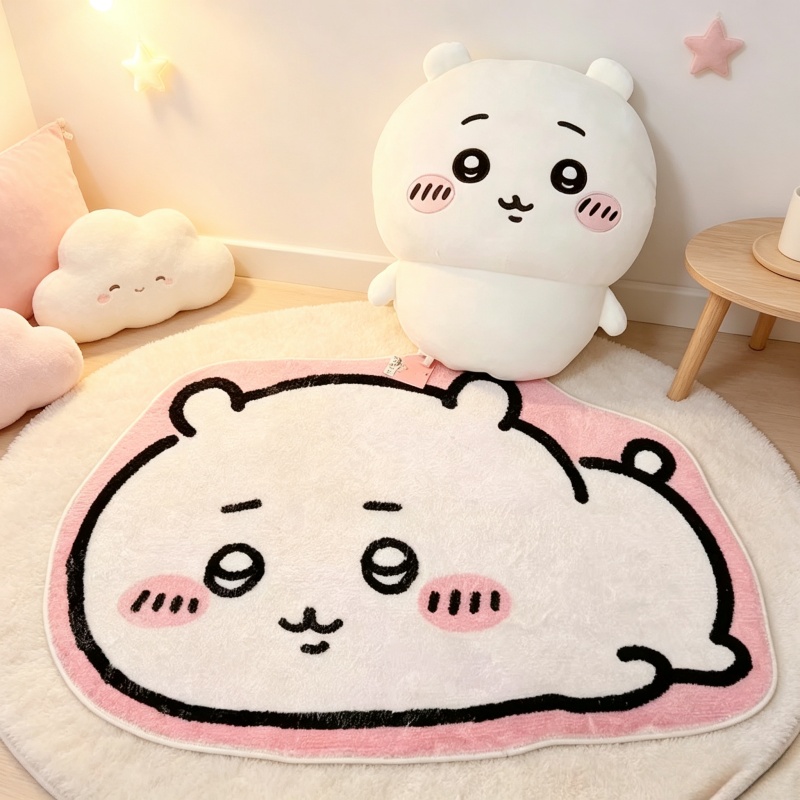 Home Center Bathroom Accessories - チイカワ漫画ラグ アニメハチワレウサギ ぬいぐるみフロアマット バスルーム滑り止めカーペット 車用クッション ソフトリビングルーム装飾