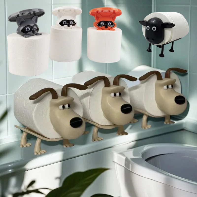 Home Center Bathroom Accessories - 楽しい犬アライグマ羊トイレットペーパーホルダー家の装飾バスルームアクセサリー収納トイレ浴室キッチンリビングルーム用