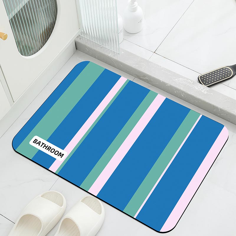 ストライプスター滑り止めバスマット、ロイヤルブルーのカーペッ - Home Center Bathroom Accessories のレビューと価格