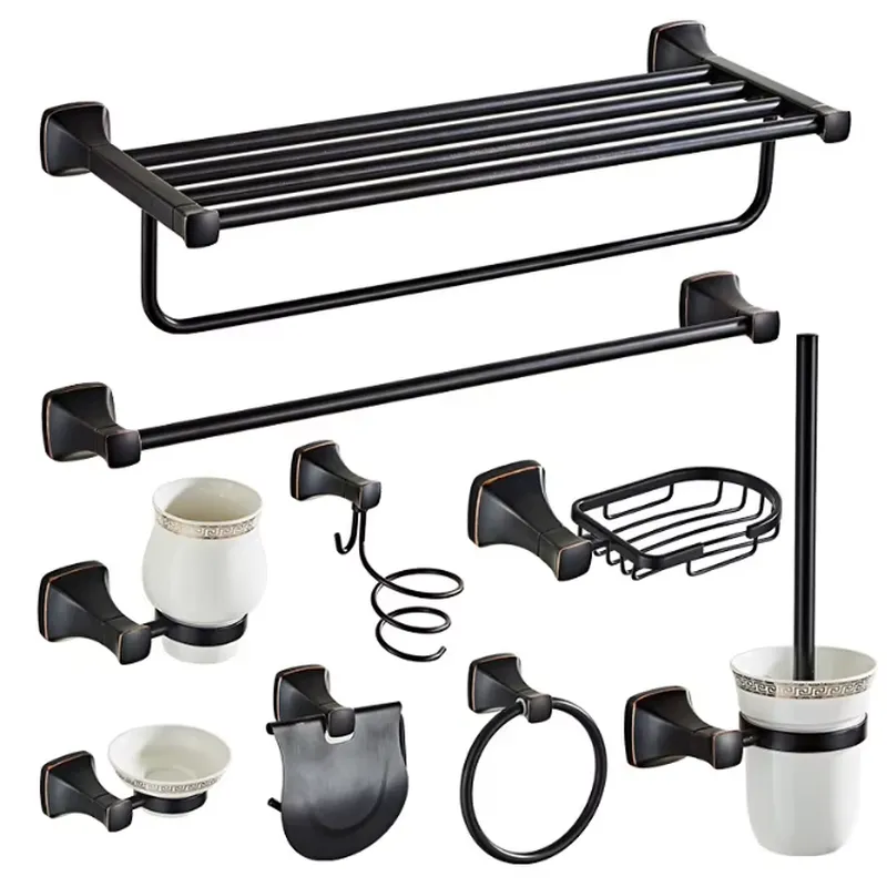 9点セット モダンブラックステンレススチール製バスルームハー - Towel Bar Stainless のレビューと価格