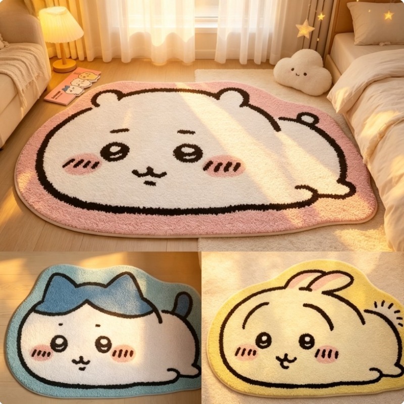 ホットチイカワ漫画ラグアニメハチワレうさぎぬいぐるみフロアマ - Home Center Bathroom Accessories のレビューと価格