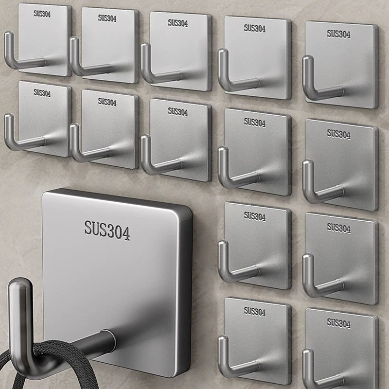 頑丈なステンレス製粘着タオルフック、粘着式吊り下げ式バスルー - Towel Bar Stainless のレビューと価格