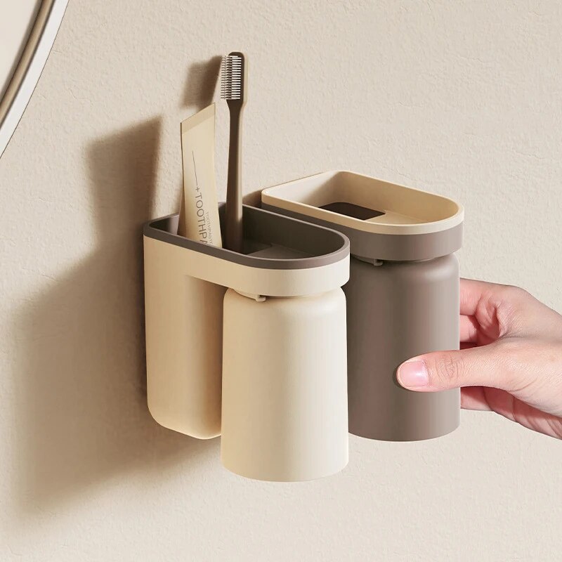壁に取り付けられた歯ブラシ収納ラック、穴なし、ライト、高級、 - Home Goods Bathroom Storage のレビューと価格