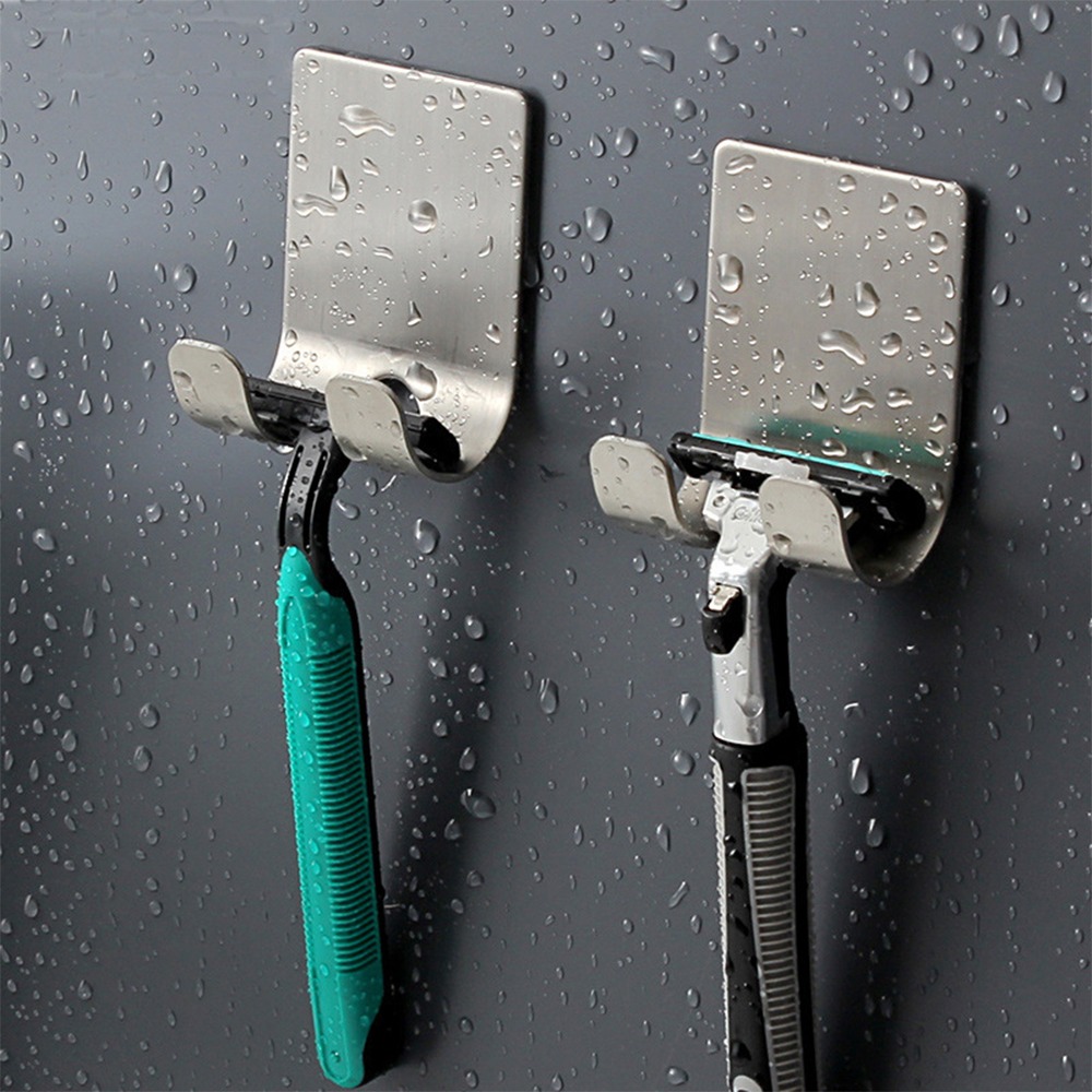 ステンレス鋼かみそりホルダーフックシェーバーハンガー自己粘着 - Towel Bar Stainless のレビューと価格