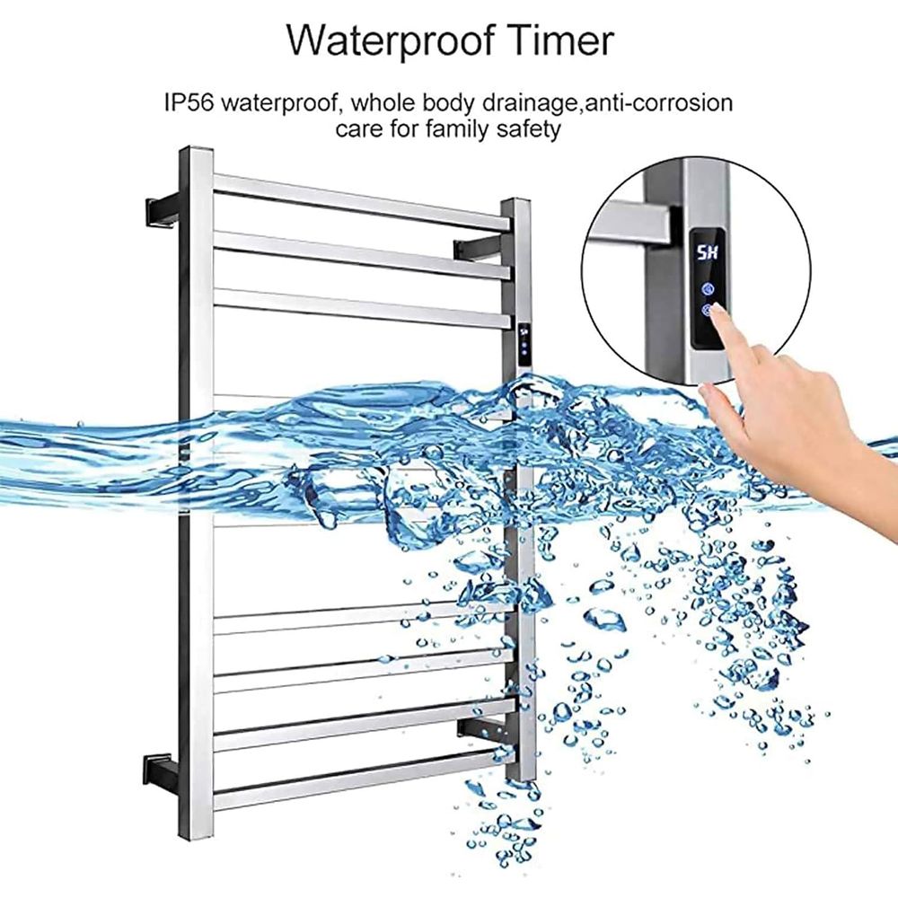 電気タオルウォーマー、タイマー付き壁掛け10バー スマート電 - Towel Bar Stainless のレビューと価格