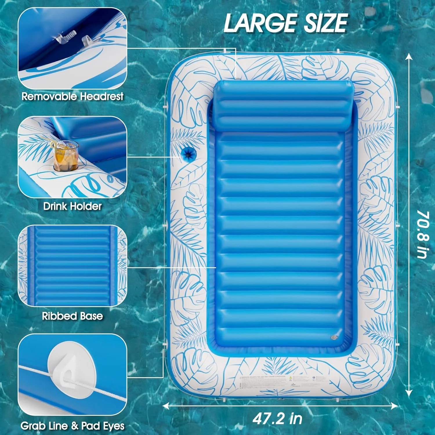 特大サイズのインフレータブルスイミングプールフロート、取り外 - Bathtub Pillow Inflatable のレビューと価格