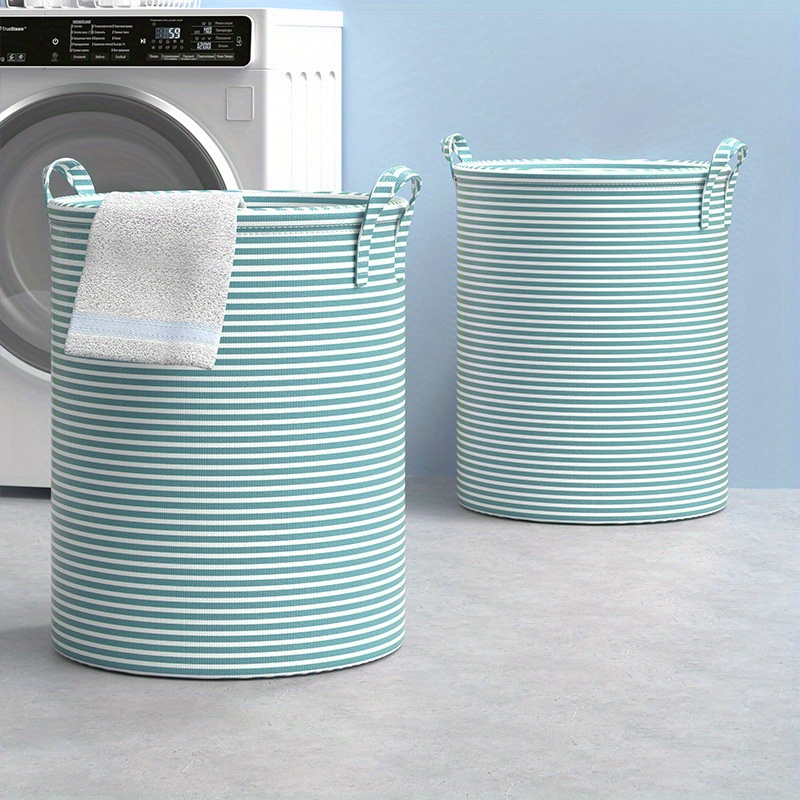 折りたたみ式ミニマリストストライプランドリーバスケット多用途 - Home Goods Bathroom Storage のレビューと価格