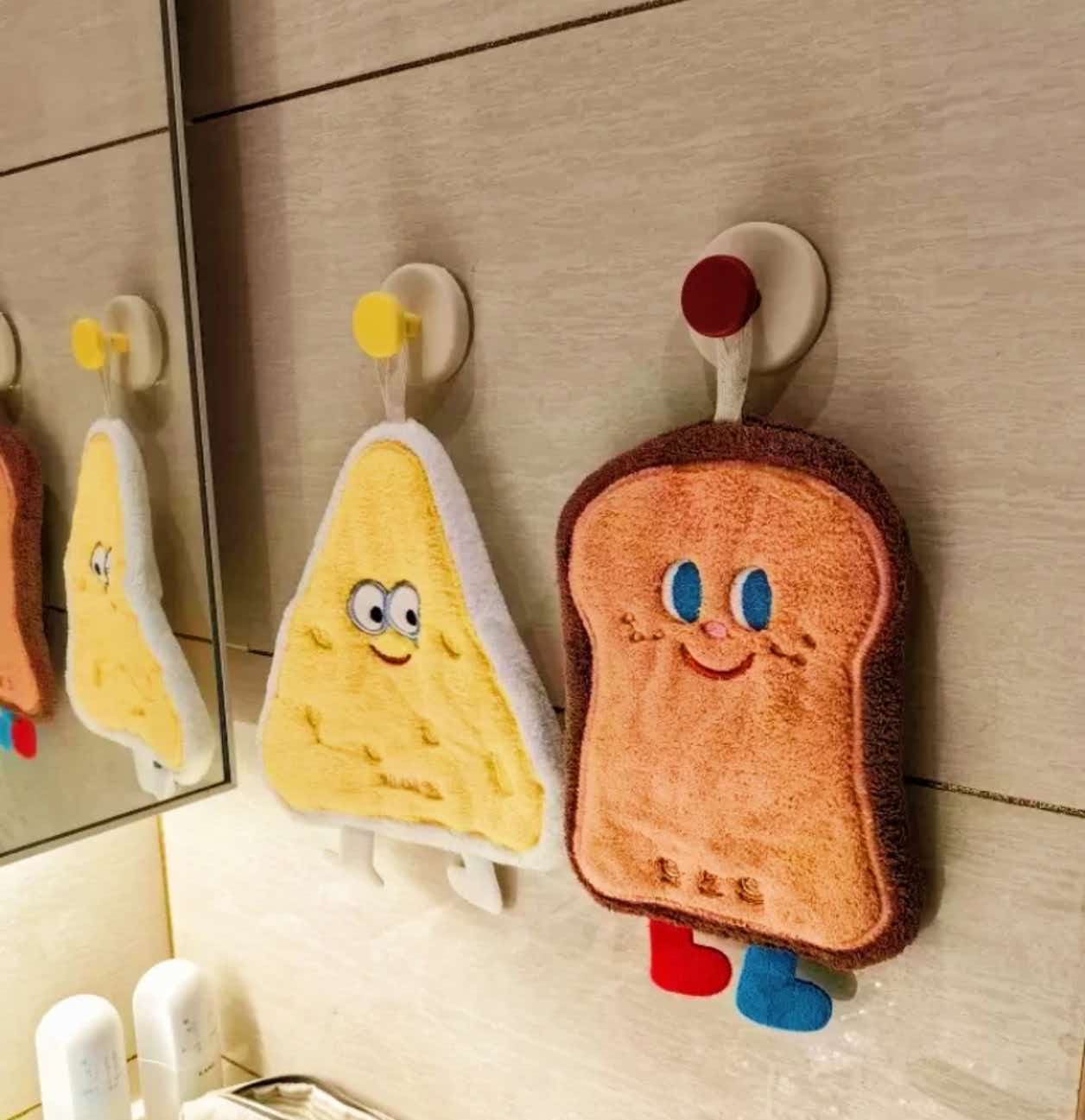 韓国風のかわいい漫画柄装飾ハンギングハンドタオル、厚手のコー - Home Center Bathroom Accessories のレビューと価格