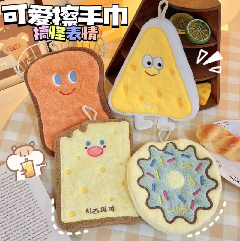 韓国風のかわいい漫画柄装飾ハンギングハンドタオル、厚手のコー - Home Center Bathroom Accessories のレビューと価格