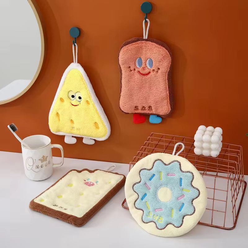 韓国風のかわいい漫画柄装飾ハンギングハンドタオル、厚手のコー - Home Center Bathroom Accessories のレビューと価格