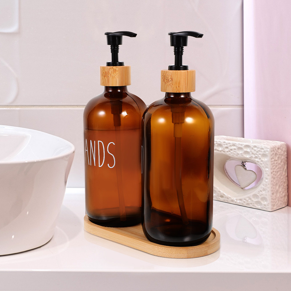 500 ミリリットル詰め替え可能なガラス製ソープディスペンサ - Home Bathroom Soap Dispenser のレビューと価格