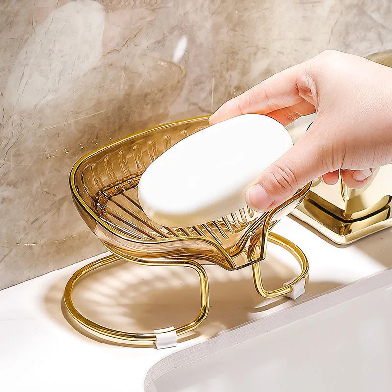 金縁のトイレ石鹸排水ボックス、浴室コーナー収納トレイ（排水穴 - Home Goods Bathroom Storage のレビューと価格