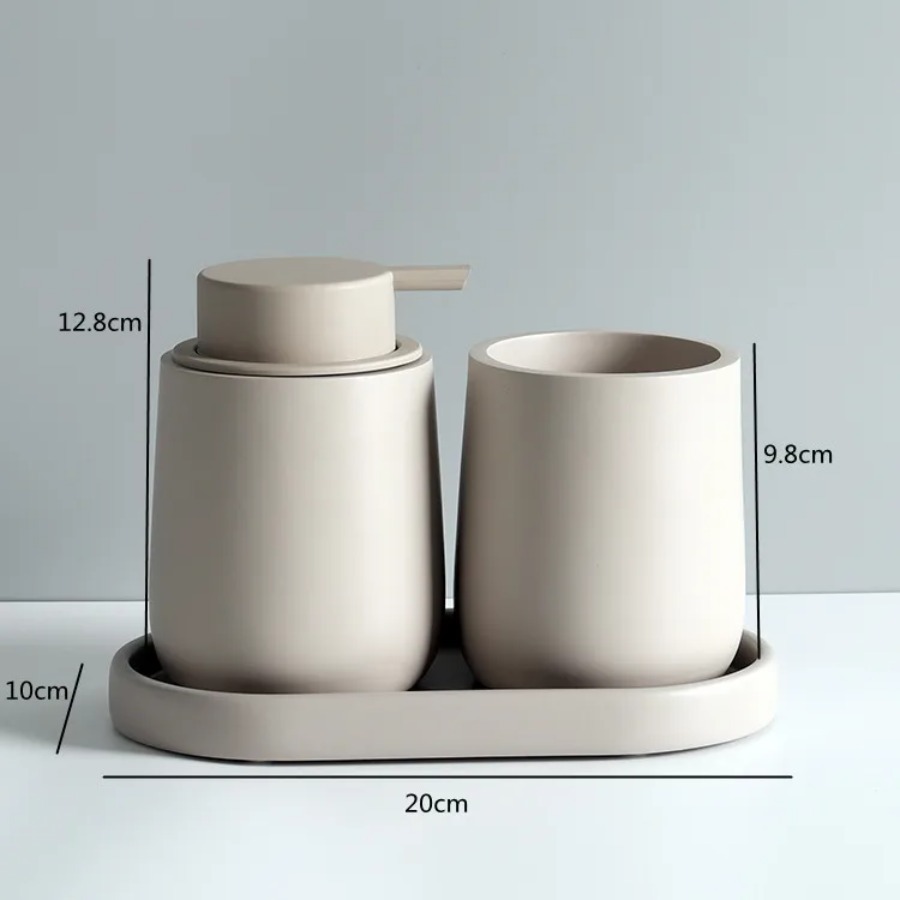 バスルームアクセサリーセット樹脂製ローションボトルうがい用カ - Home Center Bathroom Accessories のレビューと価格