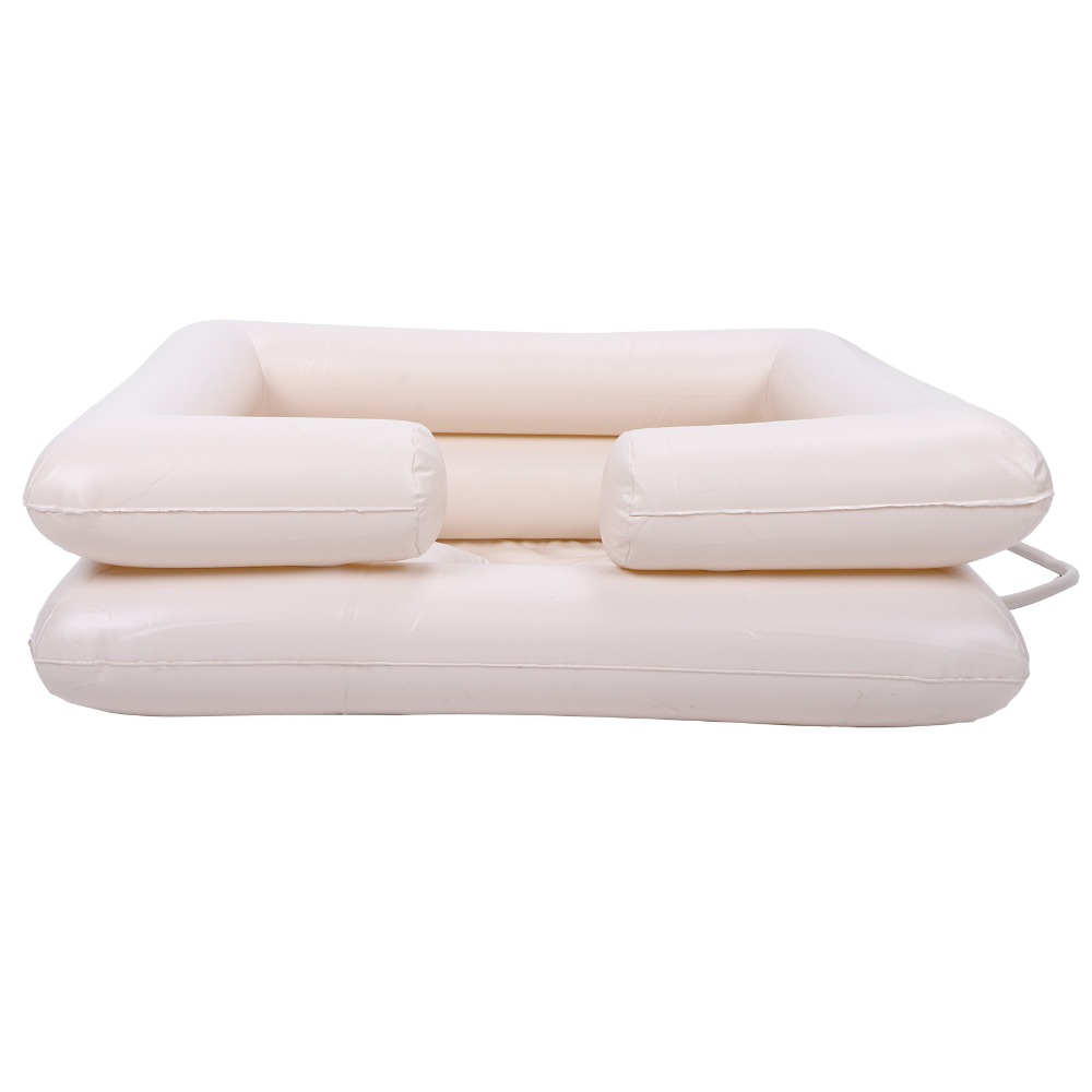 PVC製インフレータブルシャンプーボウル ホワイト 簡単に使 - Bathtub Pillow Inflatable のレビューと価格