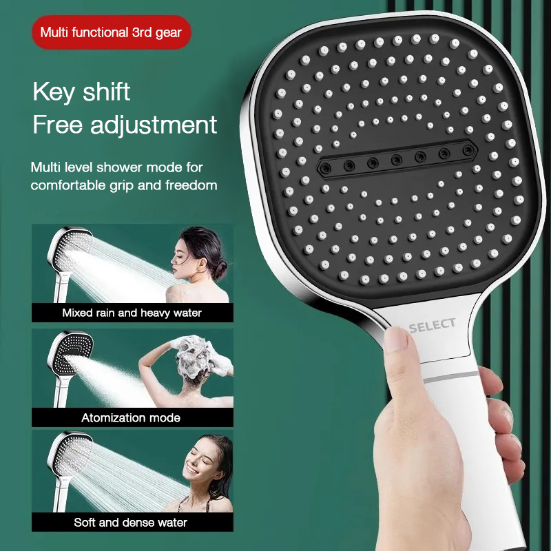 13cm大型パネルノズル3モードシャワーヘッド高圧水マッサー - Home Creation Bathroom のレビューと価格