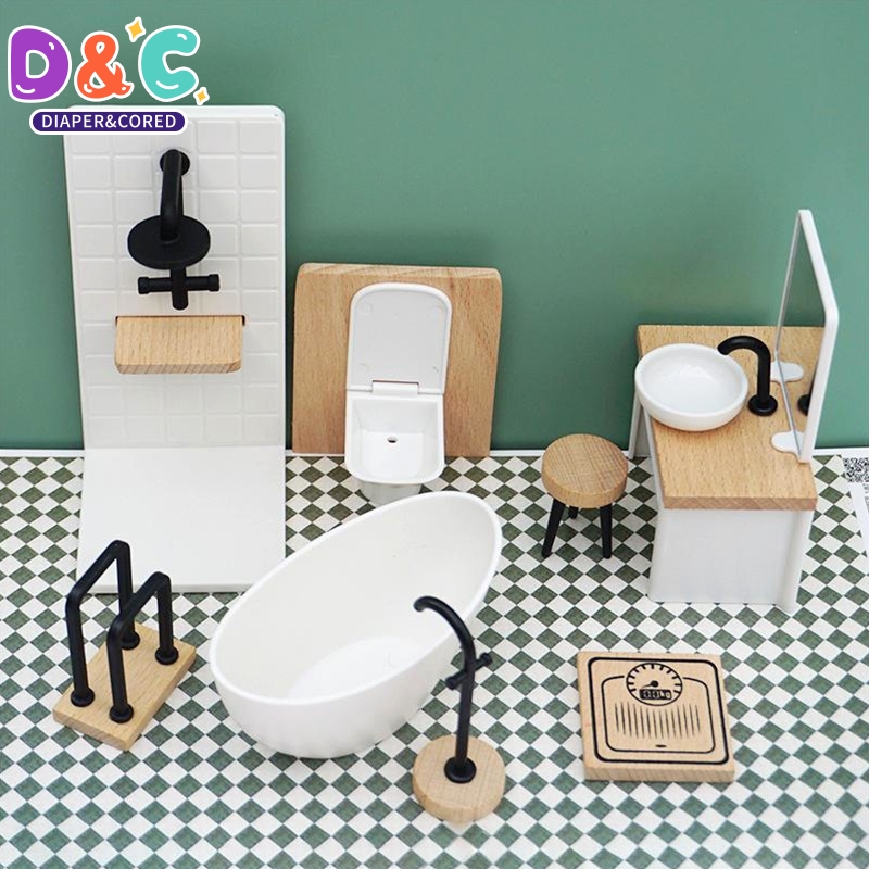 1:6/1:12 ドールハウスミニチュアバスルームセットシャ - Home Bathroom Supplies のレビューと価格